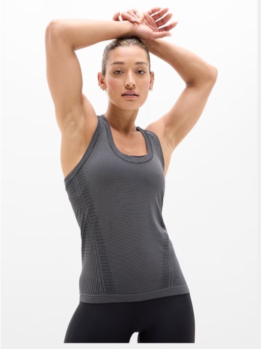 Athleta Ribbed Seamless Tank Top in Charcoal